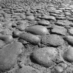 Cobblestone streets in San Angel neighborhood in Mexico City