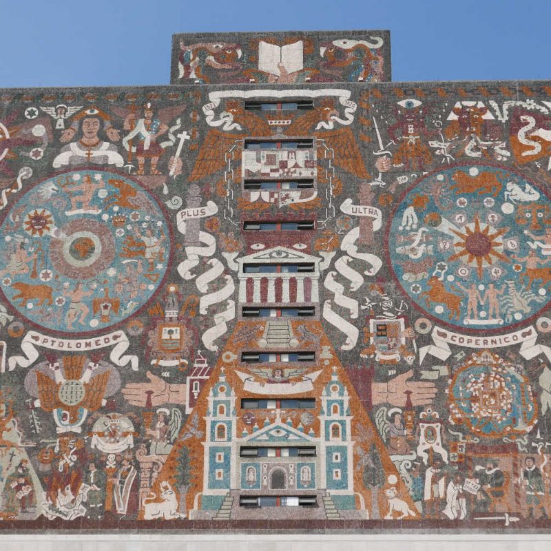 Central library of the UNAM university in Mexico City