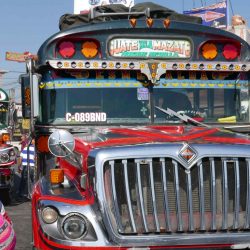 Chicken bus in Xela, Guatemala