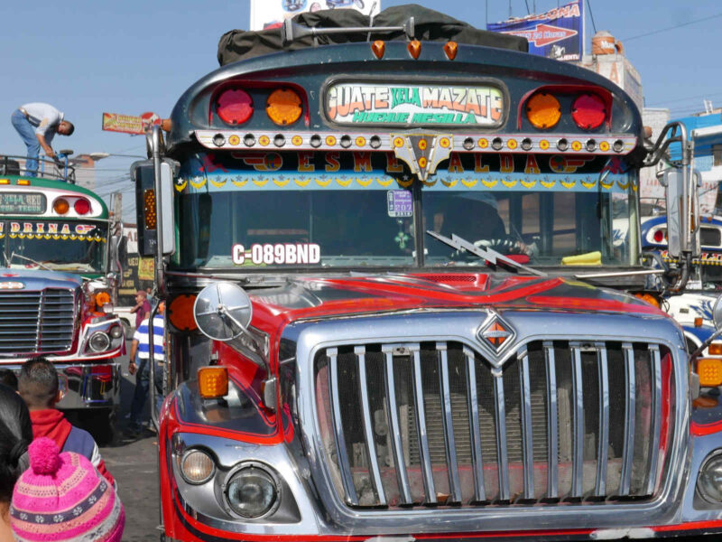 Chicken bus in Xela, Guatemala