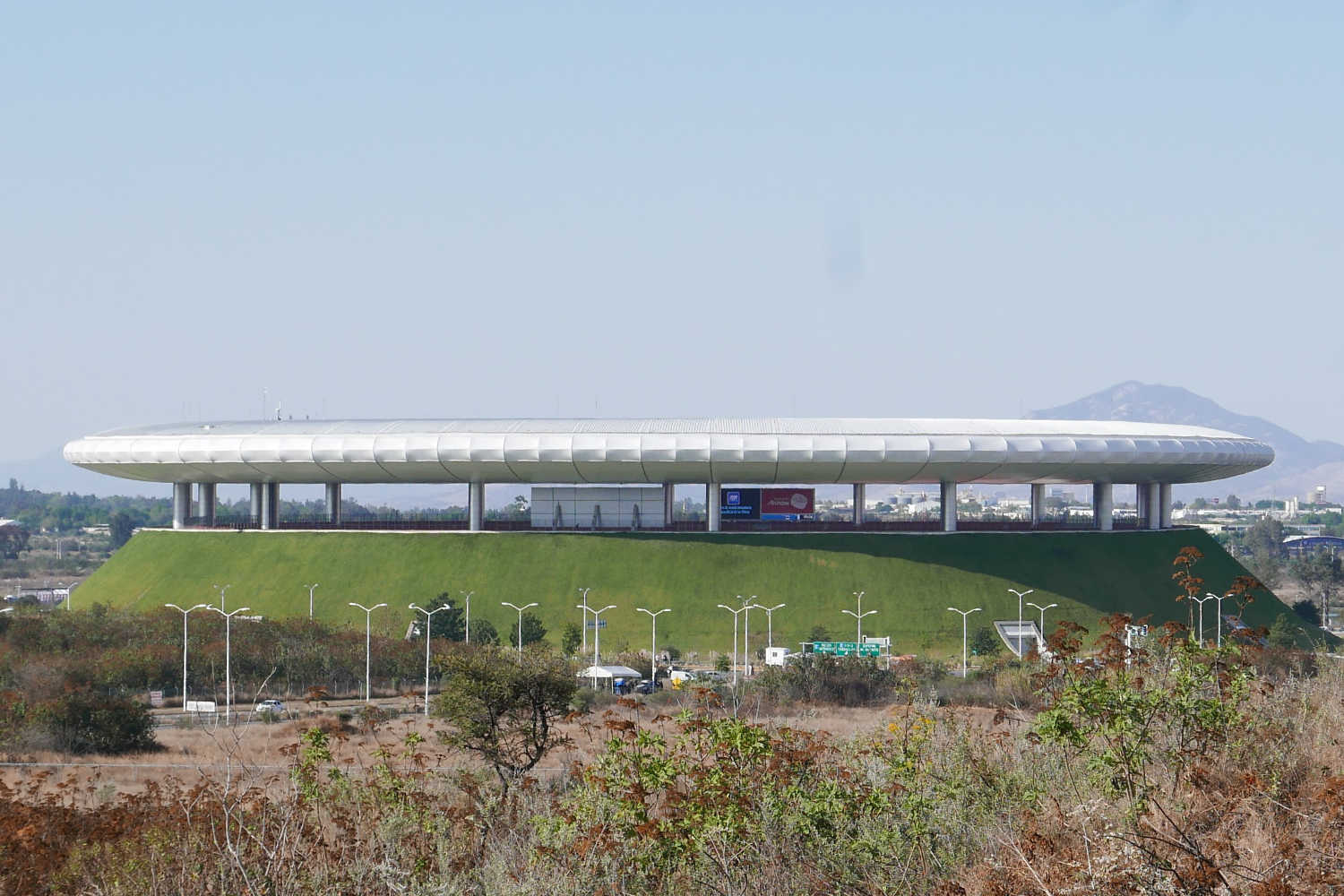 The flying roof of Chivas stadium in Guadalajara