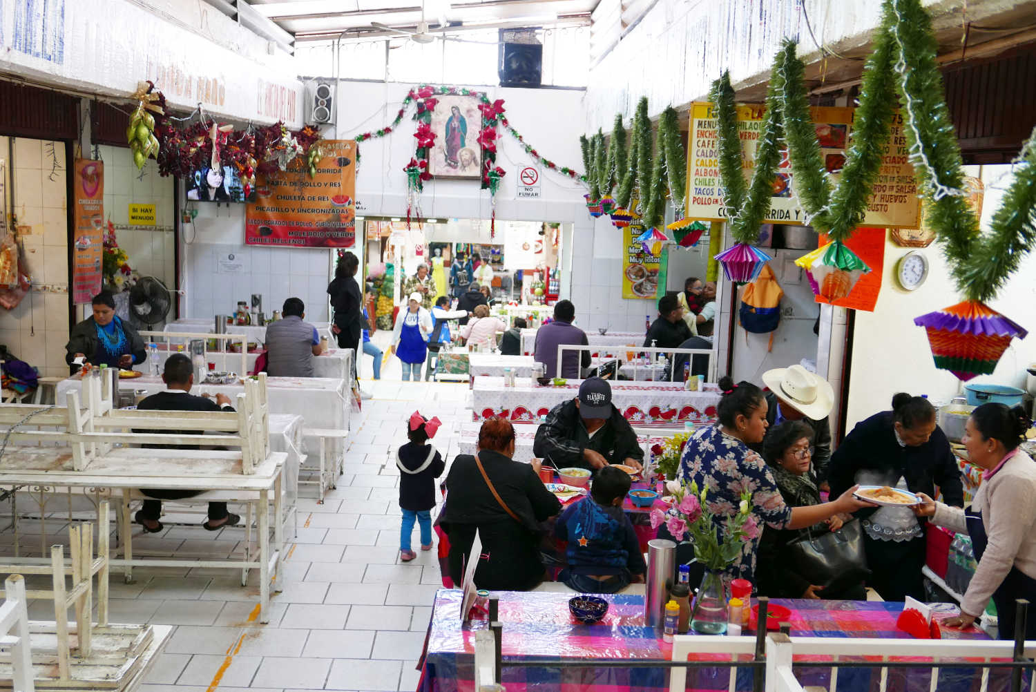Food court in San Miguel de Allende central market