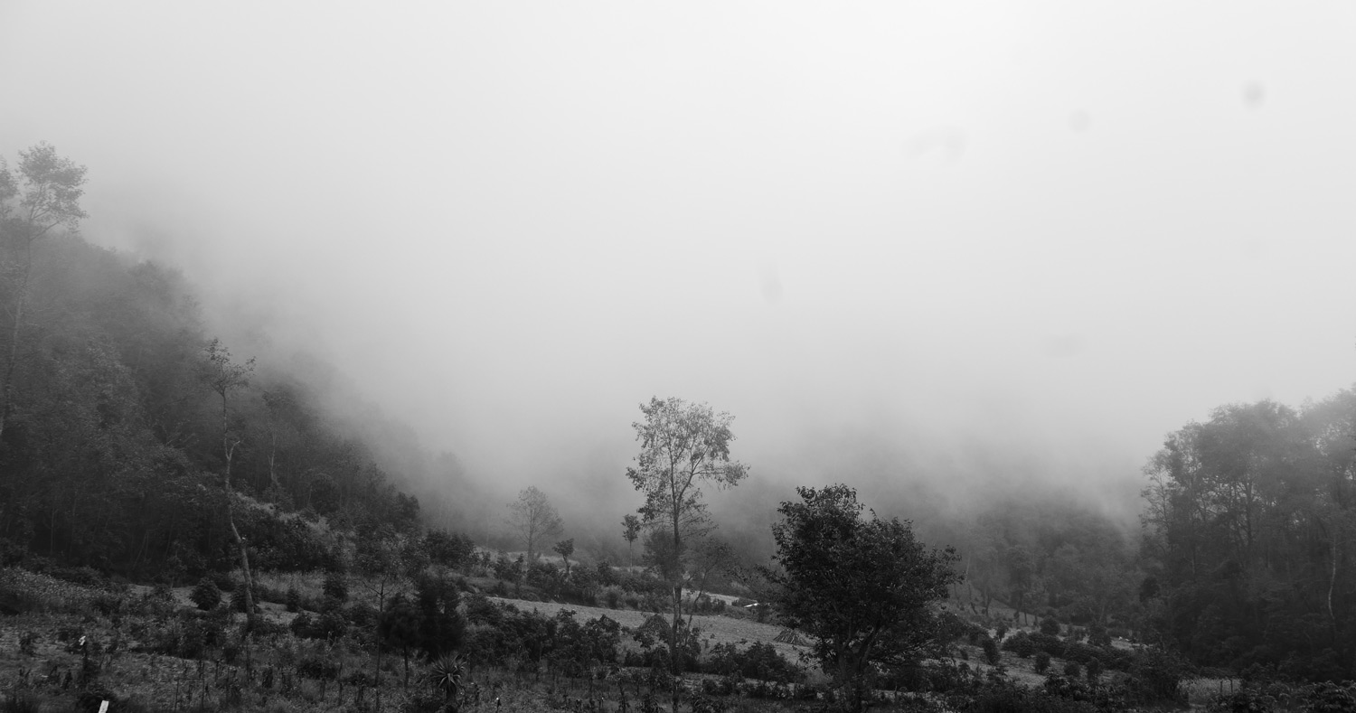 Dreamscapes. The fog moving into the mountains towards Laguna de Chicabal, near Xela