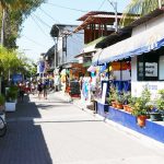 Main street in El Tunco village, El Salvador