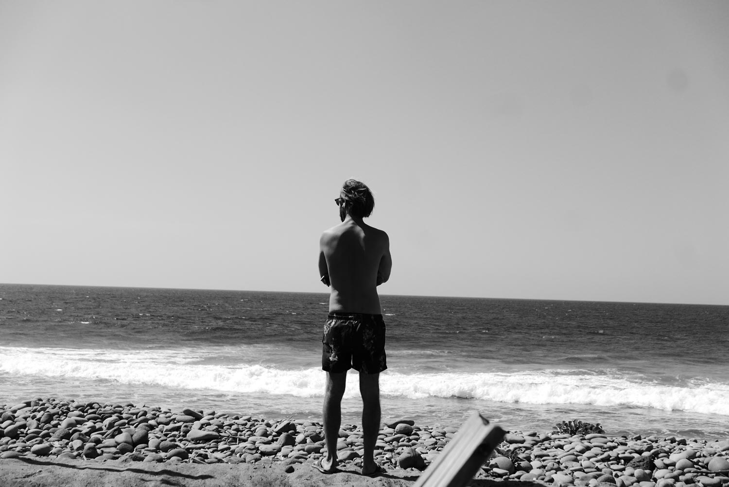 Man at El Tunco beach in El Salvador