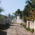 Entrance street to El Tunco village, El Salvador