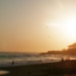 Sunset at El Sunzal beach, El Tunco village, El Salvador
