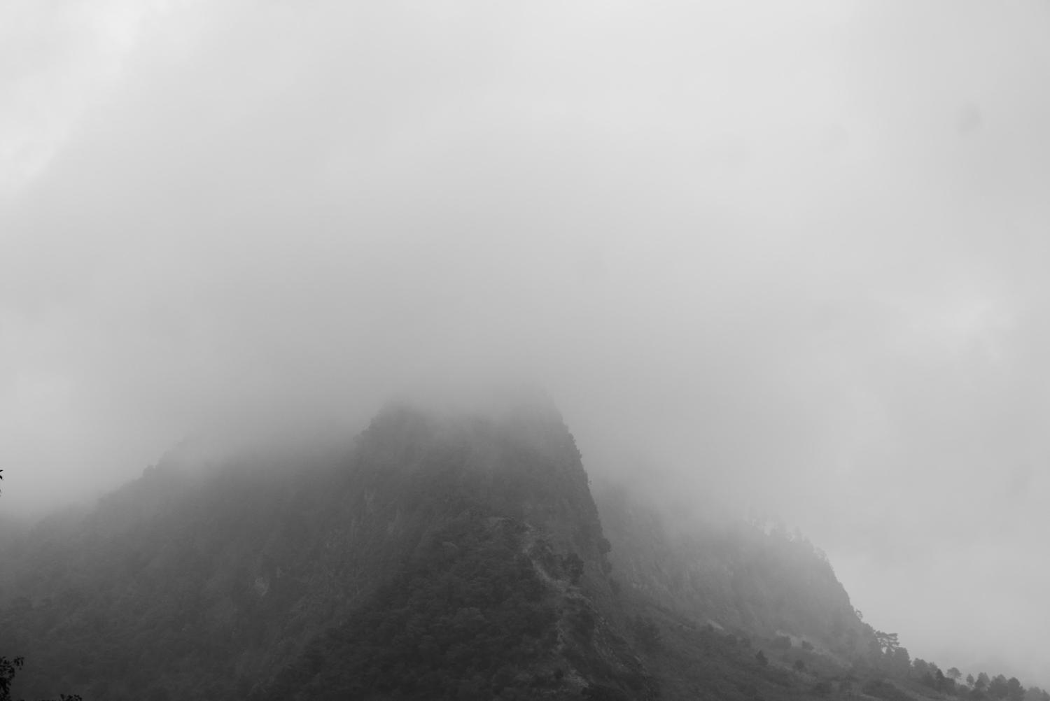 Dreamscapes. Fog surrounding the mountains on the first day of the hike to Lake Atitlan