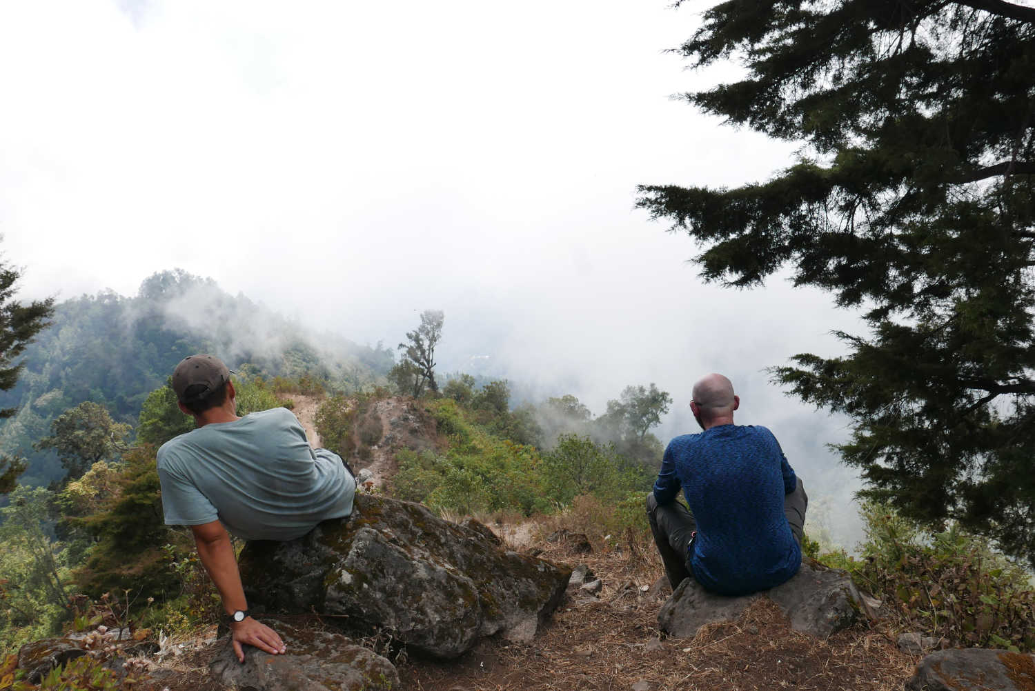 The first viewpoint, in the cloud forest, just before lunch on the first day of the hike to Lake Atitlan