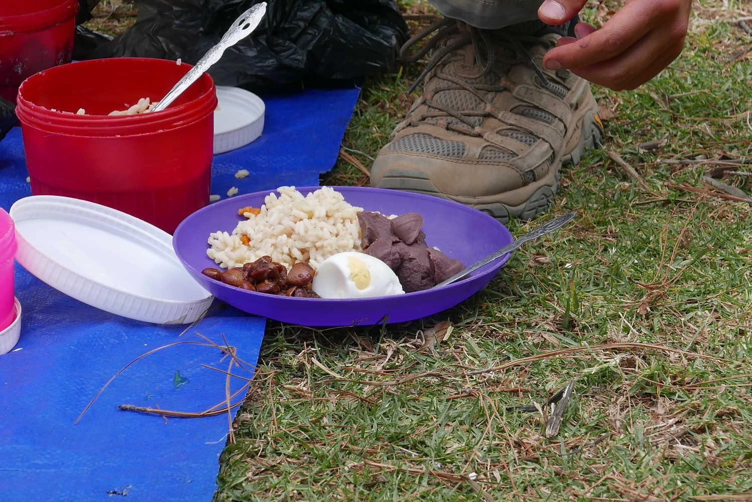 The lunch on the second day of the hike to Lake Atitlan