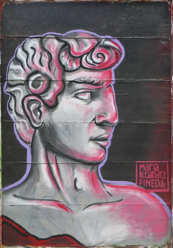 Roman figure graffiti in Esteli, Nicaragua