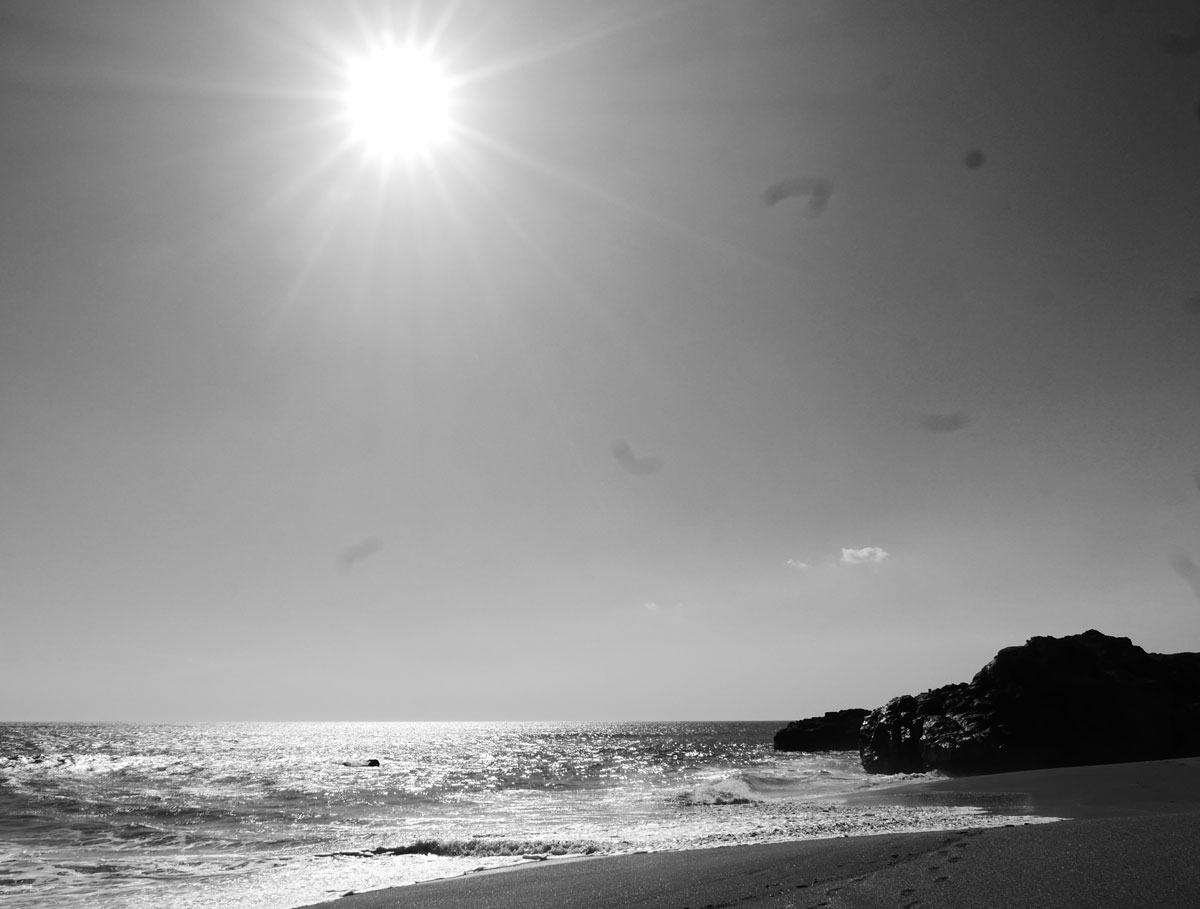 Sun shining on Las Penitas beach, near Leon in Nicaragua