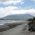 Playa San Fernando on Ometepe island in Nicaragua, with a view of Volcan Maderas