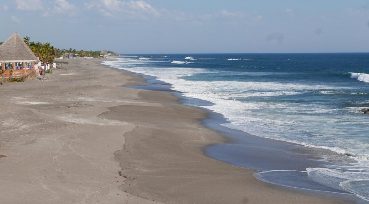 Main part of Playa Poneloya, the western end of Las Penitas area, near Leon in Nicaragua