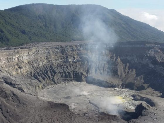 The crater of Volcan Poas in Costa Rica is one of the biggest in the world
