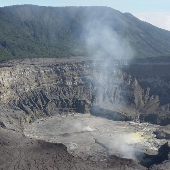 The crater of Volcan Poas in Costa Rica is one of the biggest in the world
