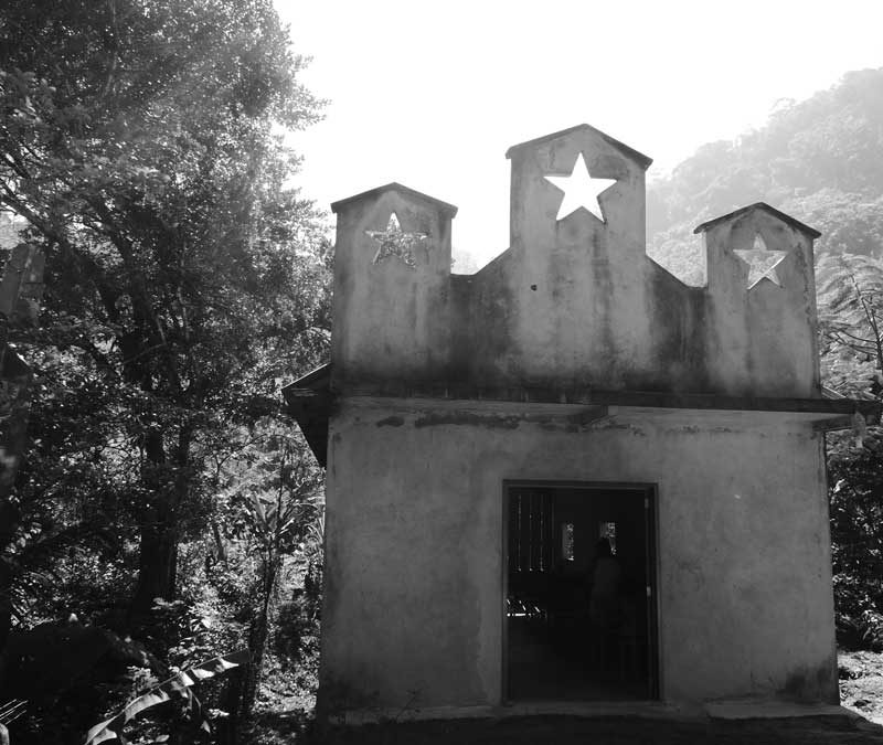 Church near the Agua Azul waterfalls in Mexico