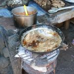 Frying fish on the street market in Granada, Nicaragua