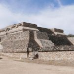 Temple on the southwestern side of the Monte Alban archaelogical ruins near Oaxaca in Mexico