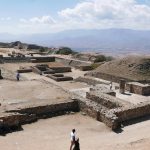 Western temples of the Monte Alban archaelogical ruins near Oaxaca in Mexico