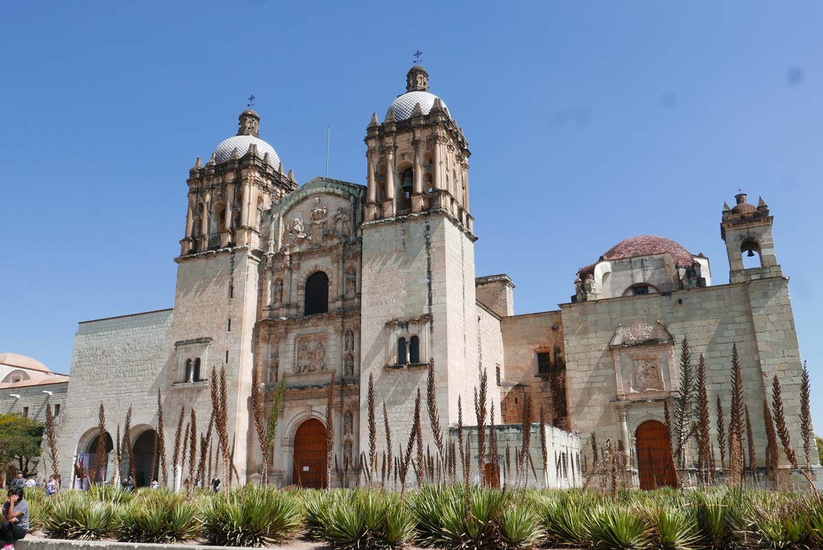 Outside the Templo Santo Domingo church in Oaxaca