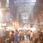 Meat being grilled in one of the covered markets in Oaxaca city