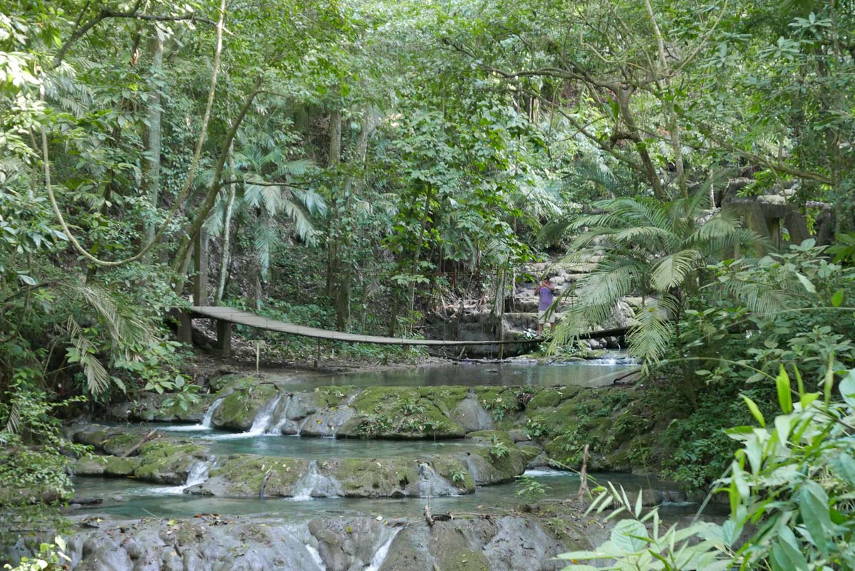 Bridge in the jungle in the lower regions of the Palenque site