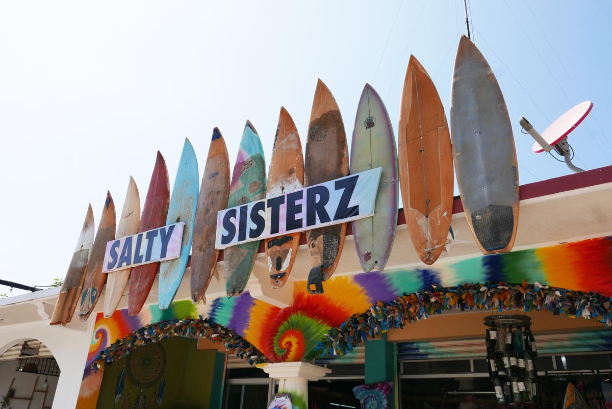 Salty Sisterz surf store in the Punta Zicatela area in Puerto Escondido