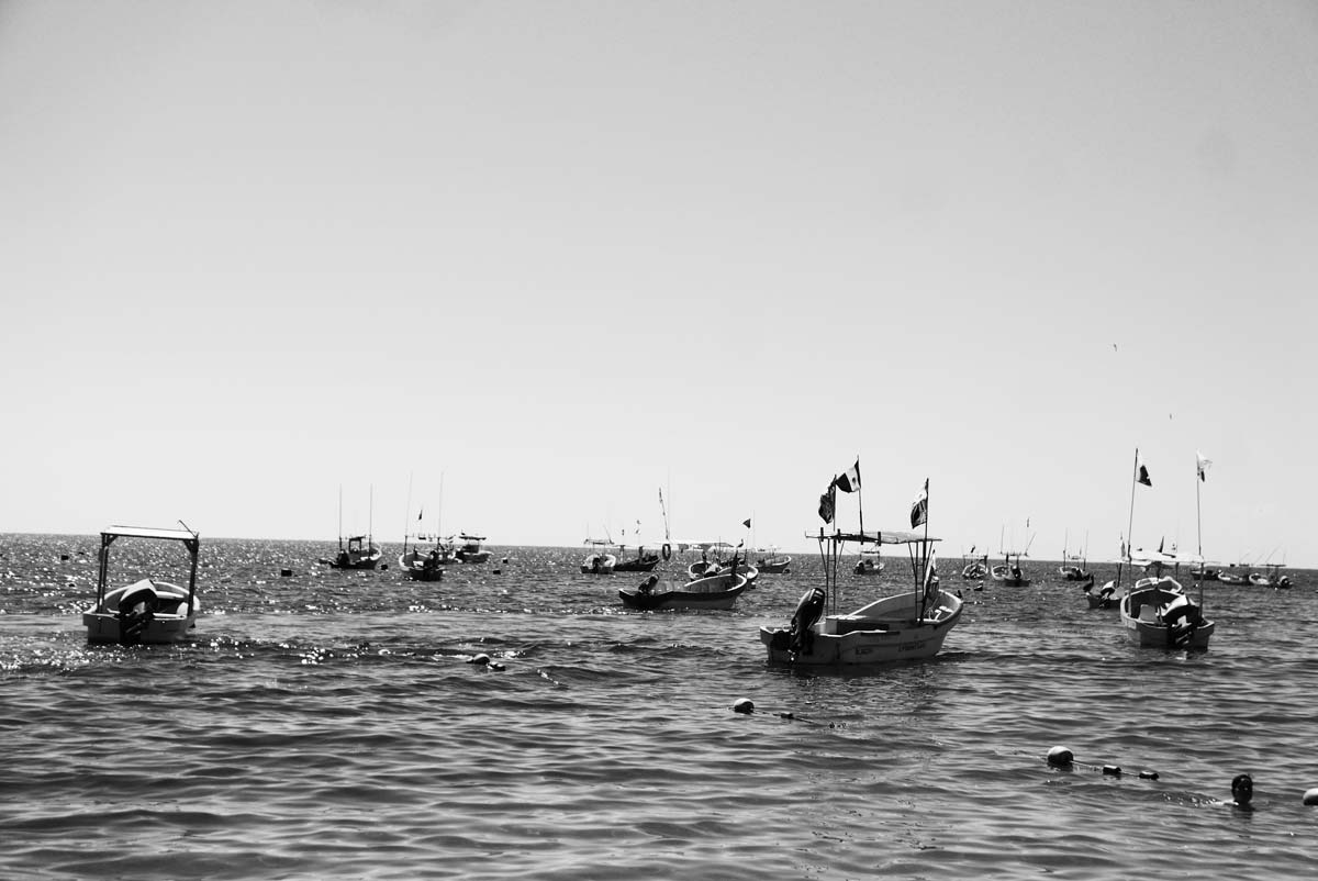 Small fishing boats in Puerto Escondido