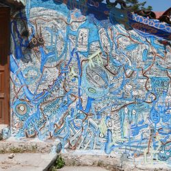 Street art on the stairs in San Cristobal