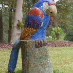Parrot sculpture in Santo Domingo del Cerro near Antigua