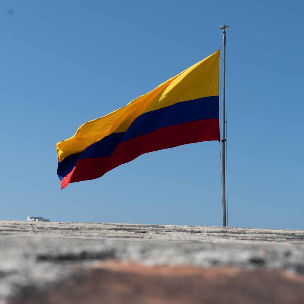 Colombian flag in Cartagena