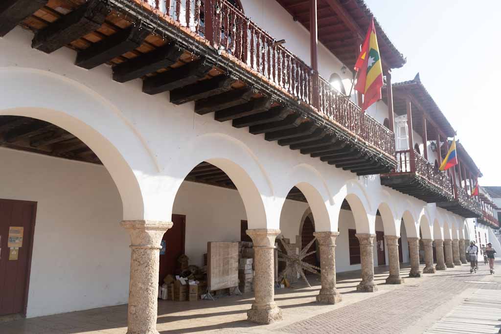 Colonial building in center of Cartagena