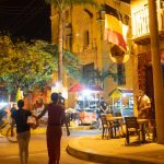 Plaza Trinidad in Cartagena by night