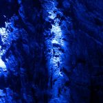 Blue-lit rock in Catedral de Sal