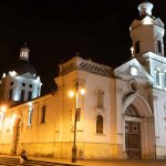 Church of San Sebastian in Cuenca by night