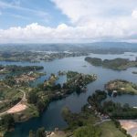 Panorama from El Penol over Punchina reservoir
