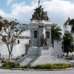 Parque Central including cathedral in Latacunga