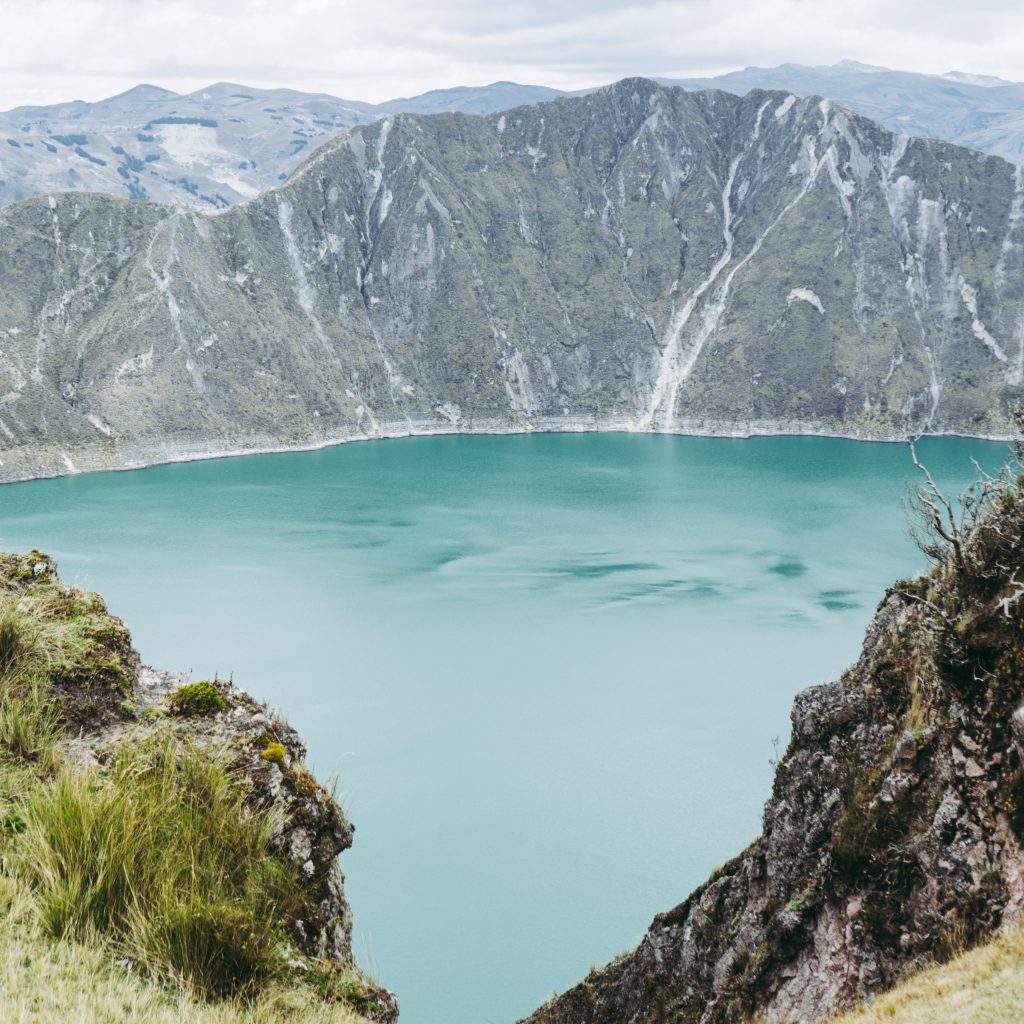 First view of Quilotoa lake