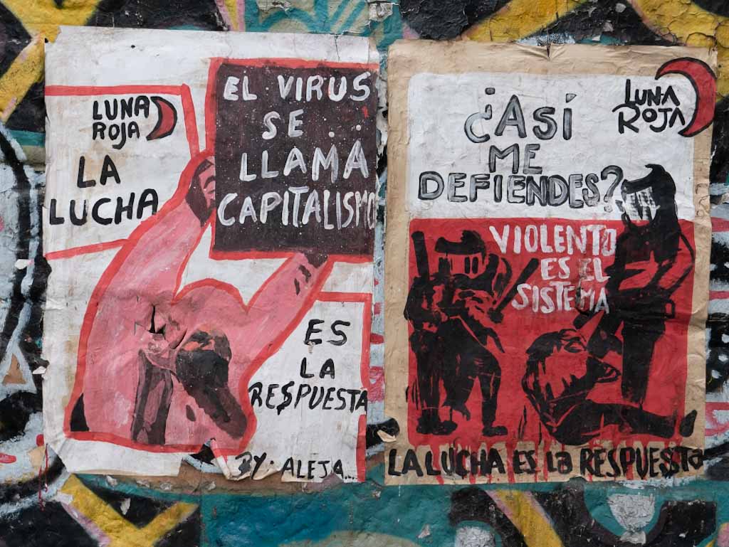 Protest flyers in Quito