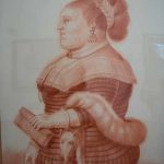 Aquarell of a woman, by Botero