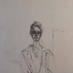 Giacometti drawing in Museo Botero Bogota