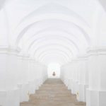 Gallery in Museo Nacional in Bogota in high-key