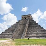 Panorama of Kukulkan pyramid in Chichen Itza