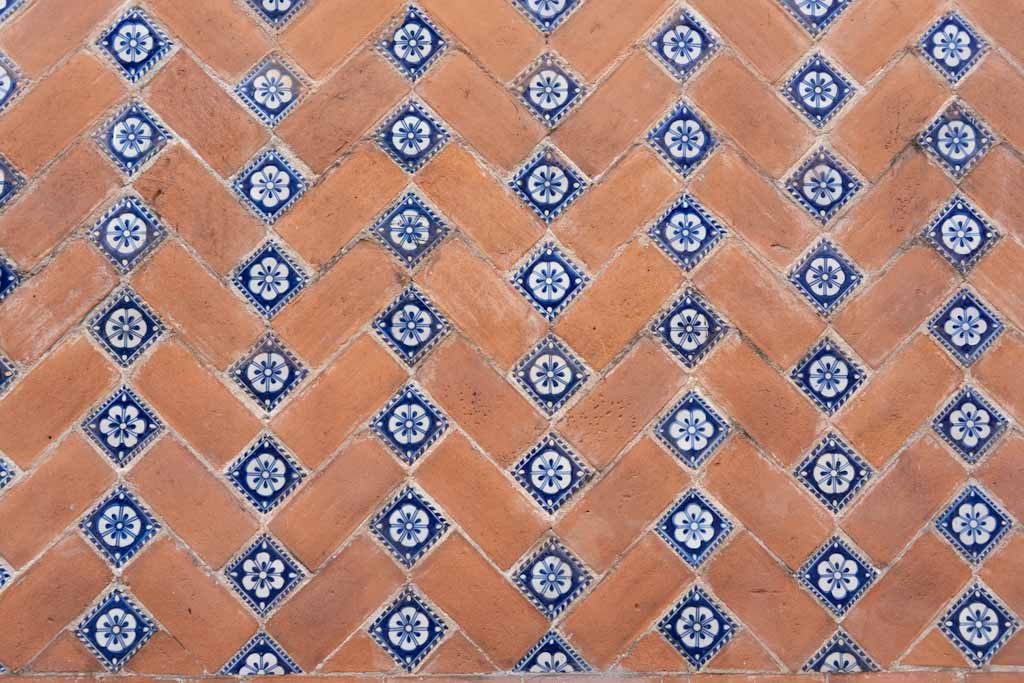 Typical wall tiles in Puebla